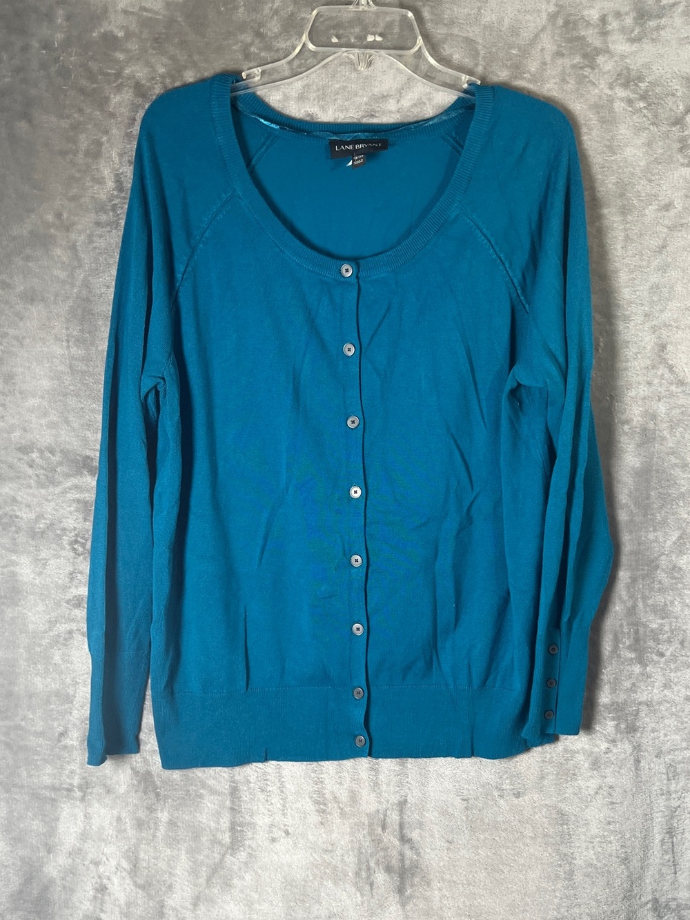 Lane Bryant Teal Button-Front Women's Cardigan